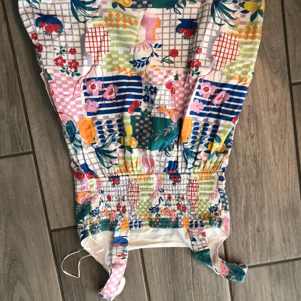 Japna Multicolor Floral Patchwork Sundress - White Base